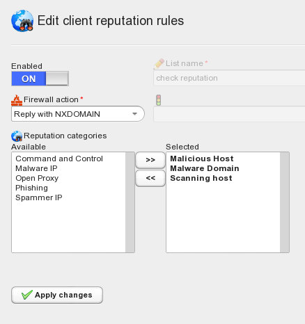     Client reputation can be checked and enforced by engaging specific firewall actions