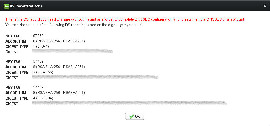 DNSSEC - Displaying DS Record